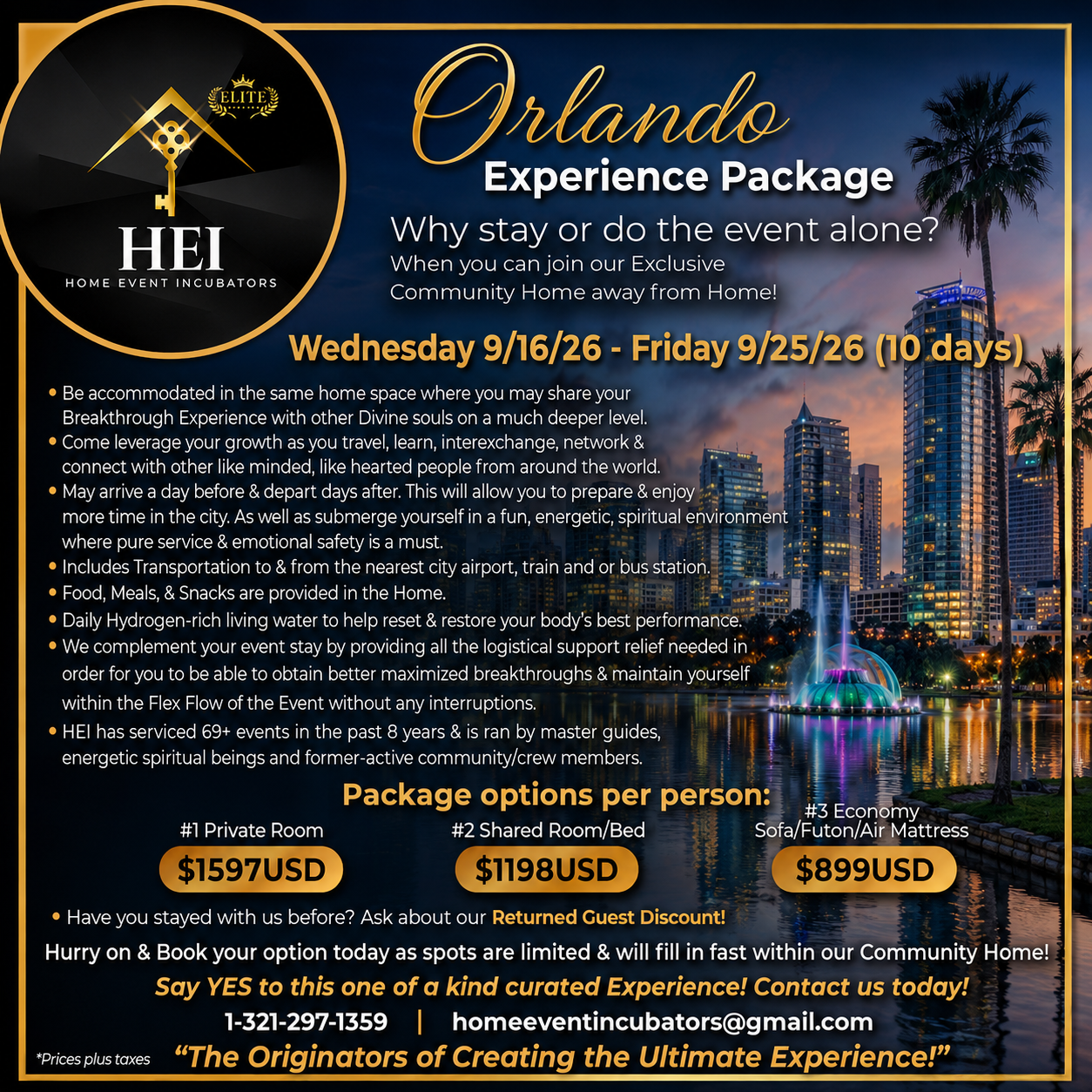 HEI Orlando Experience Package